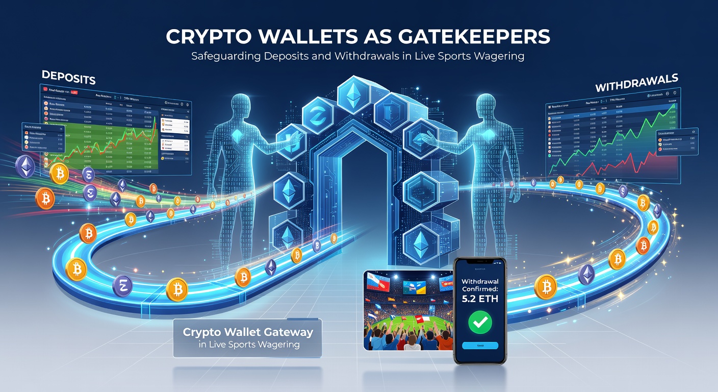 Grafik zu Sicherheitsfeatures von Krypto-Wallets, inklusive Multi-Sig, Cold Storage und Blockchain-Überwachung im Kontext von Sportwetten