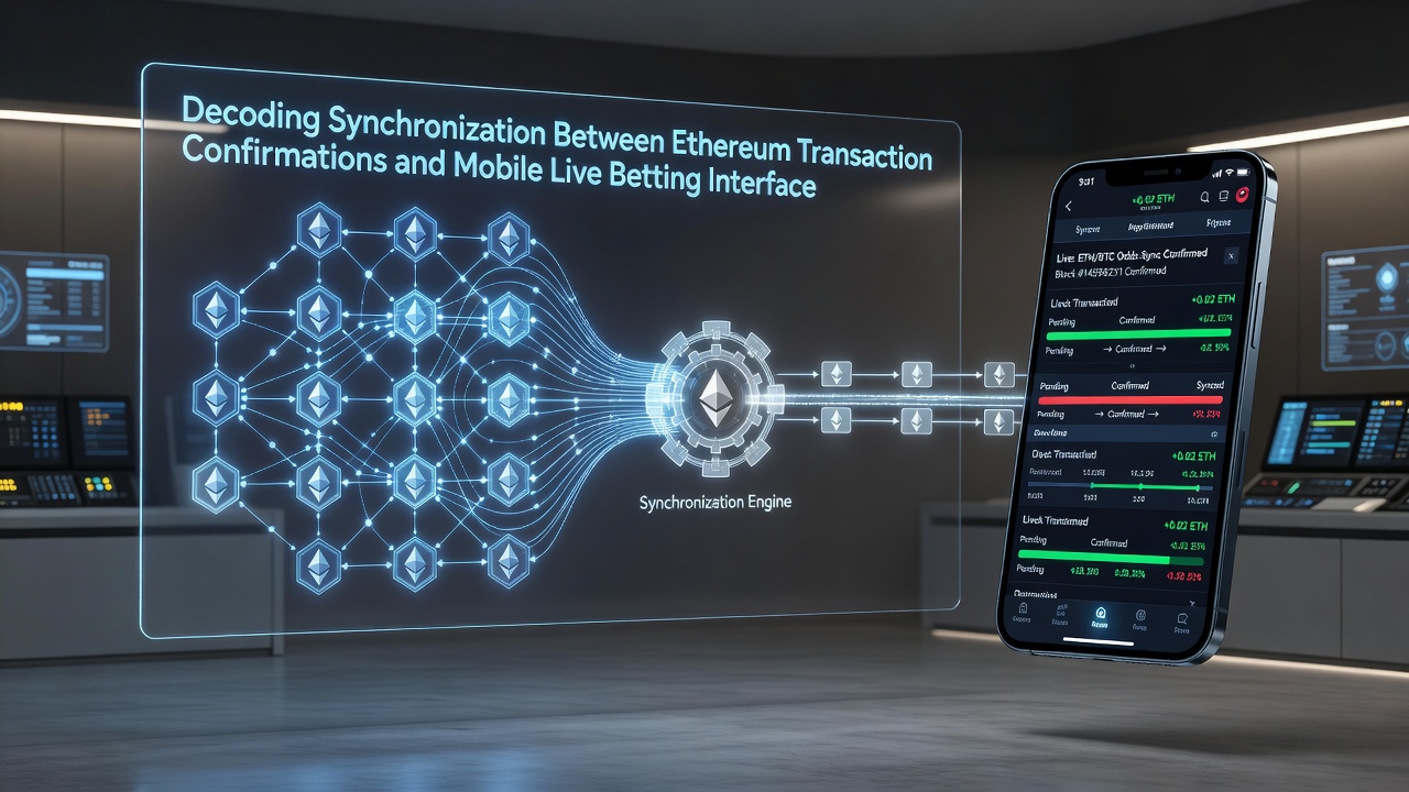 Darstellung der Synchronisation zwischen Blockchain und mobilen Interfaces
