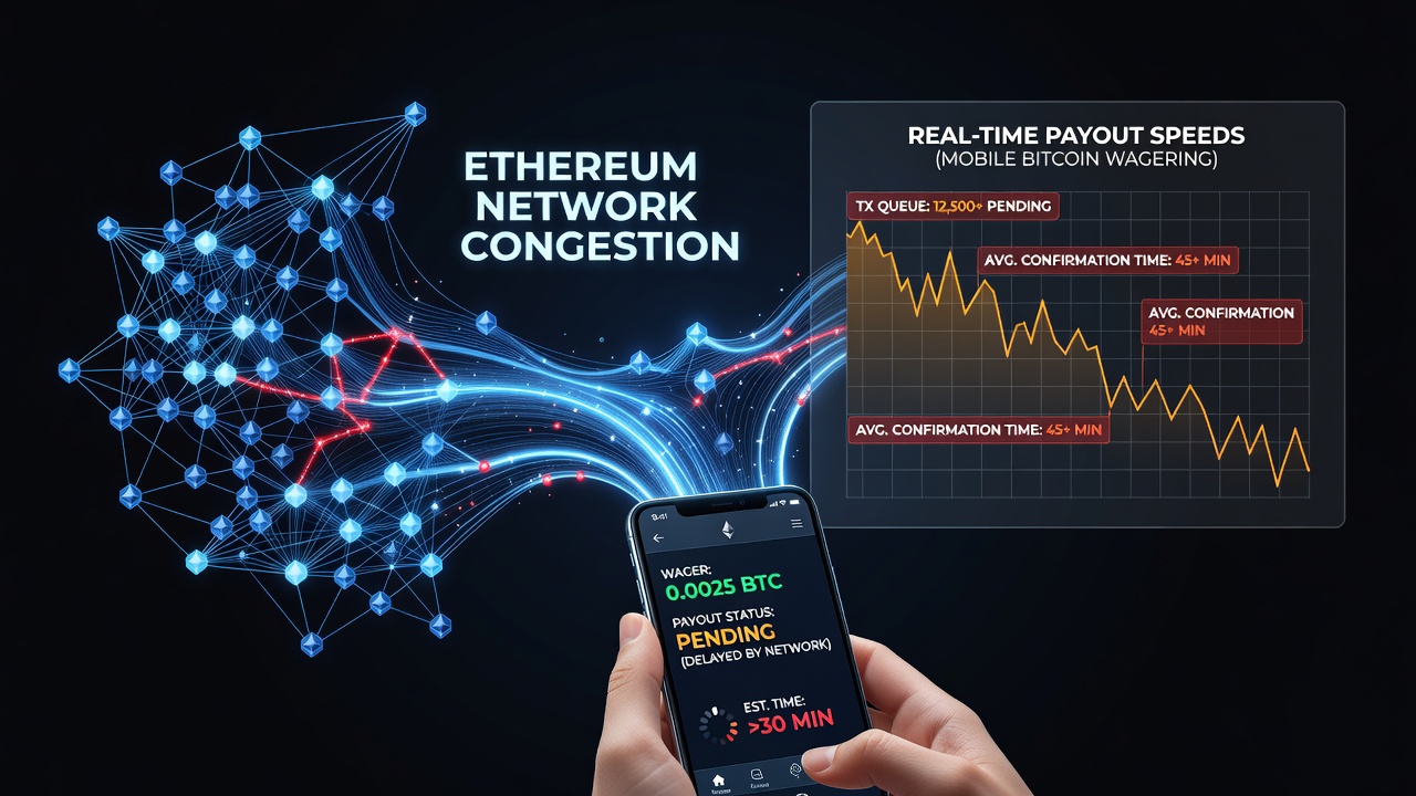 Grafik zu Transaktionszeiten und Netzwerkstaus bei Ethereum-basierten Wettplattformen